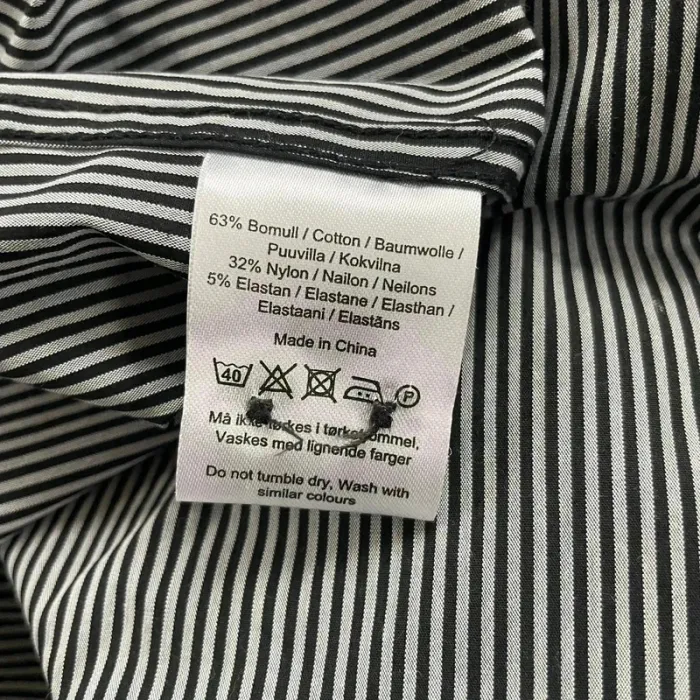 Chemise homme L rayée noire et blanche coupe slim fit, manches longues col classique V031 - photo numéro 10