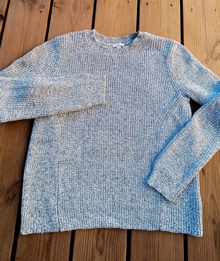 Pull femme Gap - chiné marine et blanc - taille M - photo numéro 3