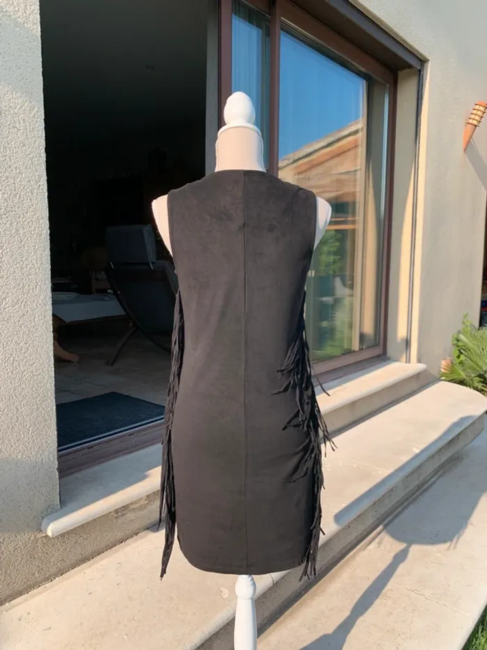 Robe noire à franges imitation daim Morgan taille S - photo numéro 12