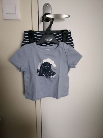 Ensemble 2 pièces (t-shirt + short, Bleu) 12 mois (80 cm) Kiabi