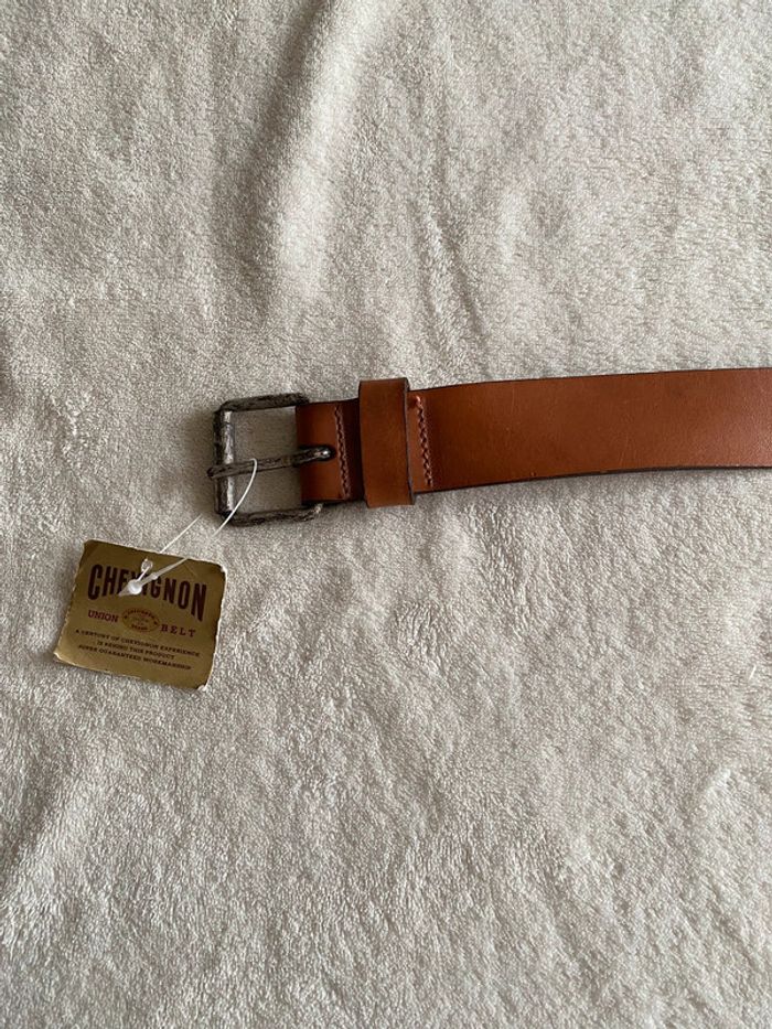 Ceinture Chevignon vintage en cuir marron taille 70 - photo numéro 7
