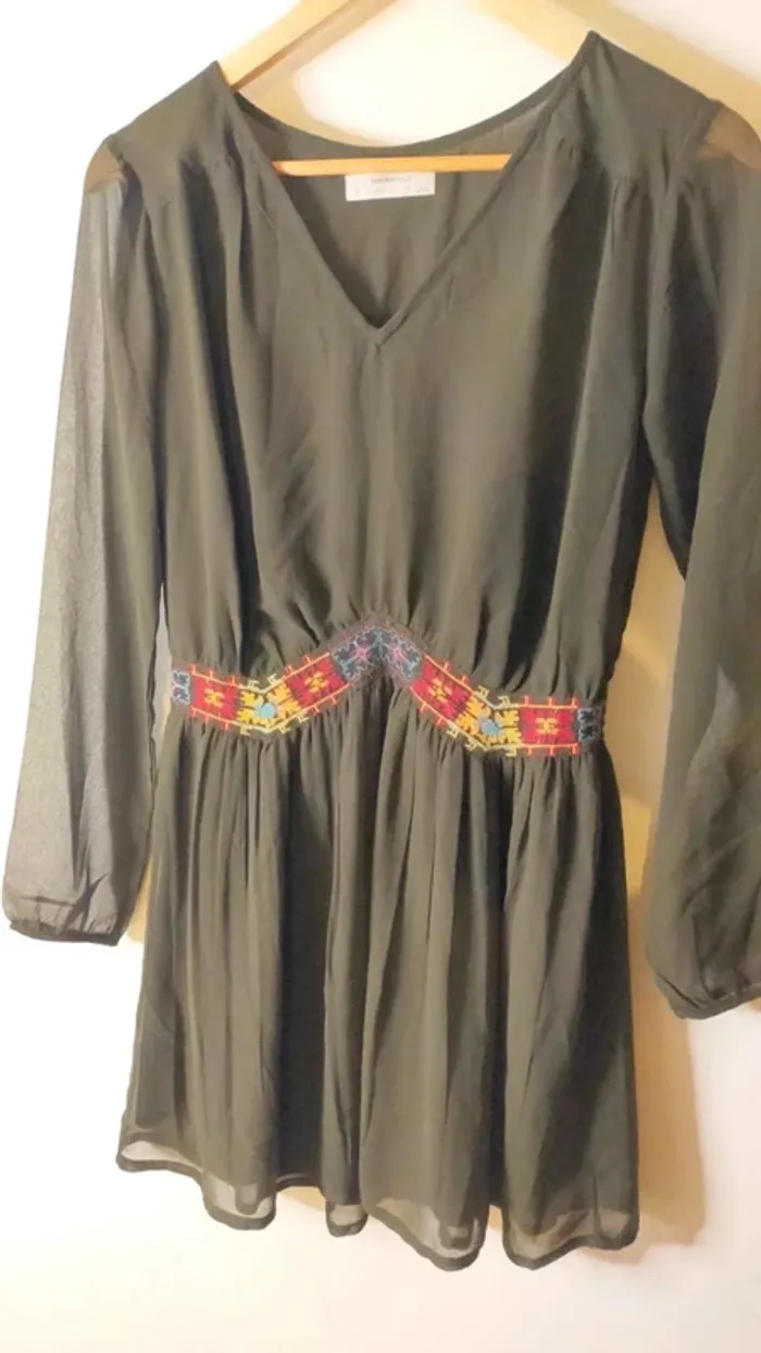 Robe kaki Springfield, Taille 36 - photo numéro 9