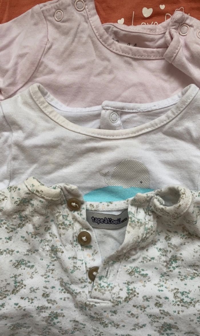 Lots de t-shirt manches courtes et longues 1 mois - photo numéro 9