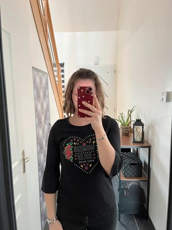T-shirt manches 3/4 noir Cache cache M🖤
