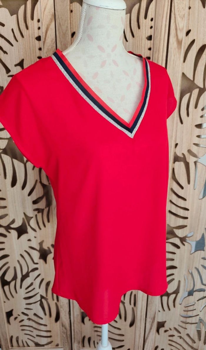 Blouse fluide et légère col V Taille 2 Rue des Abbesses - photo numéro 2
