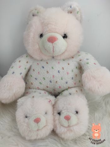 Peluche Ours Rose pâle chausson Ours IMPEXIT