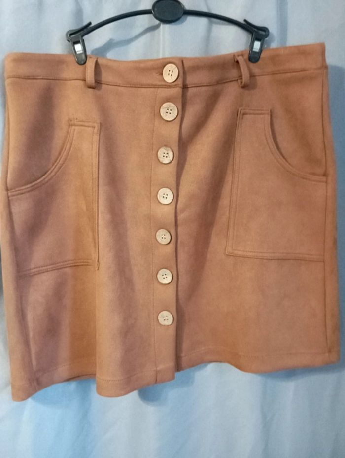 Jupe camel aspect velours 46/48