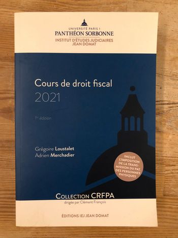 Cours de droit fiscal 2021 CRFPA iej Paris 1 Panthéon-Sorbonne