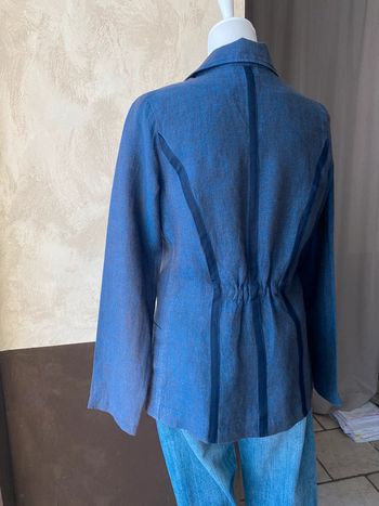 Jolie blazer en lin bleu Maas 38