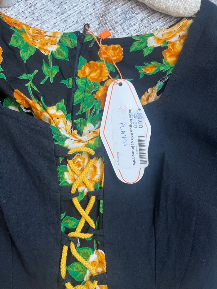 Robe longue vintage fleurie - années 70, taille M - photo numéro 5