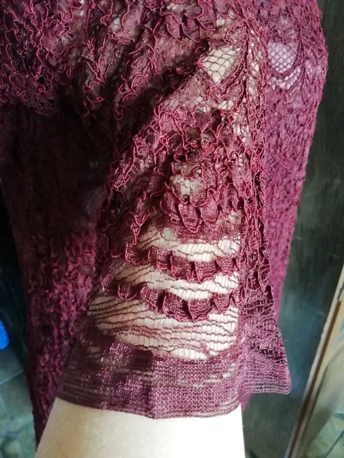 Robe dress dentelle lace bordeau wine sexy pin up - photo numéro 2