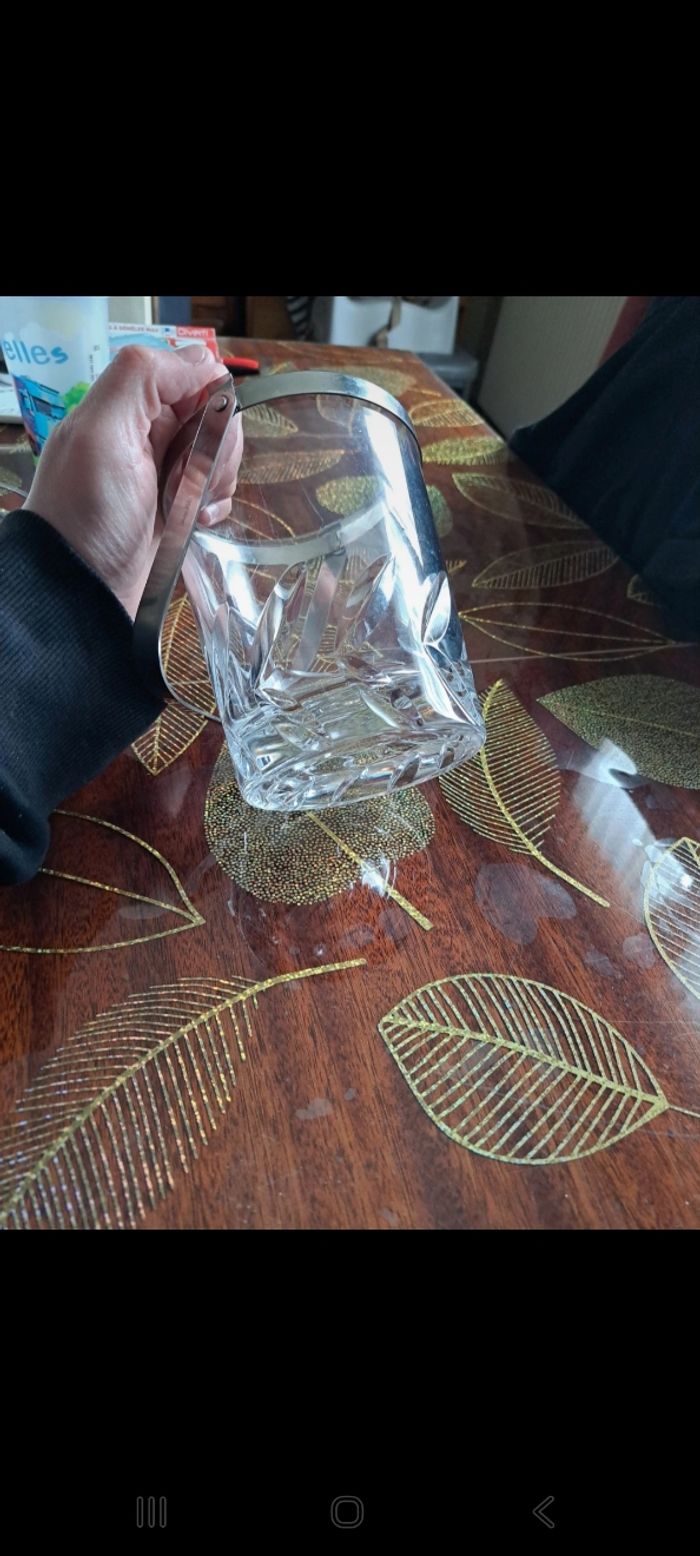 Seau a glaçon en cristal et inox - photo numéro 4
