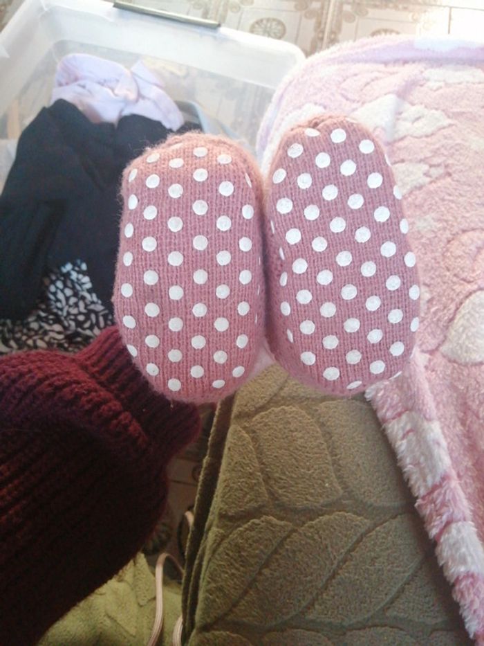 Chaussons chauds ours roses - photo numéro 5