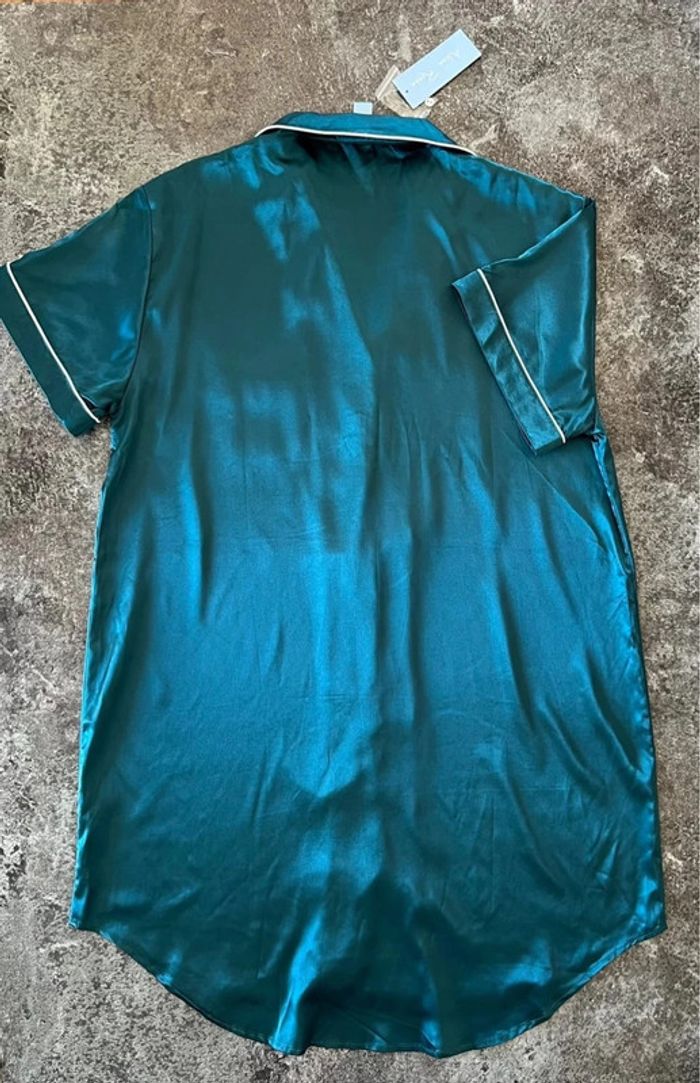 Pyjama nuisette bleu femme Alcea Rosea taille XL Nightdress Camicia notte donna Nachthemd Damen - photo numéro 3
