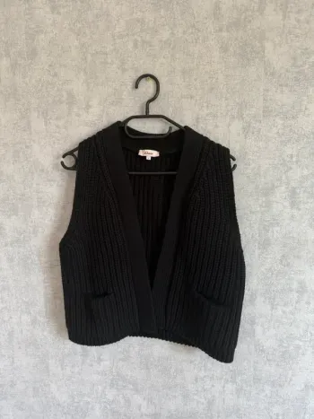 gilet sans manches noir en mailles Etam taille S