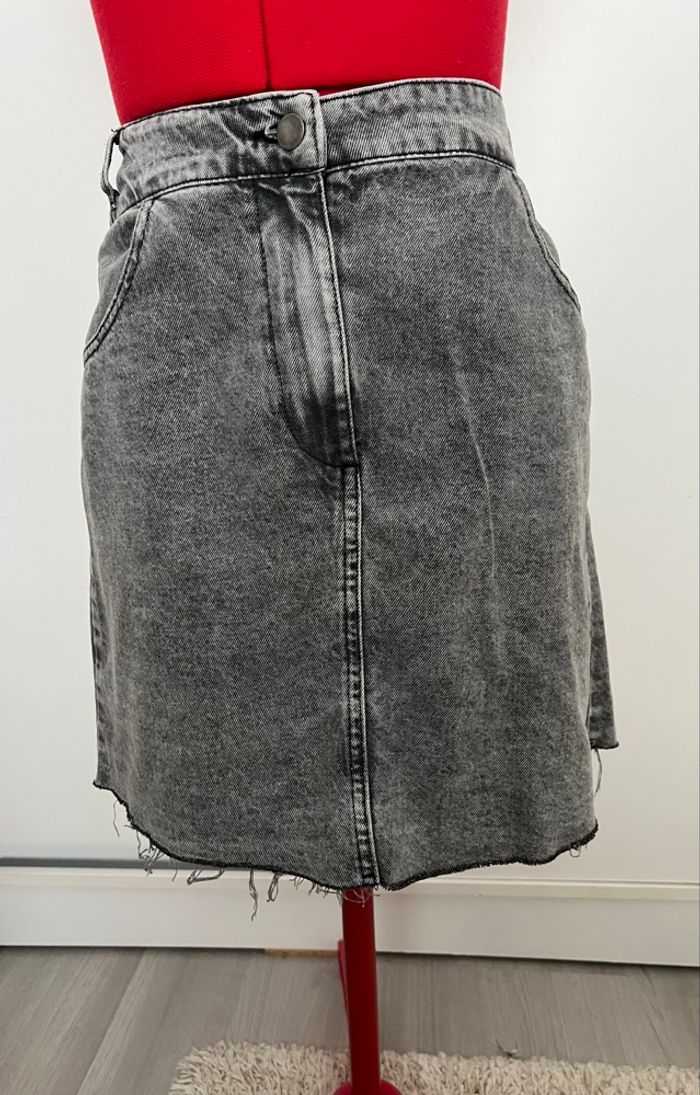 Jupe en jean droite gris Camaïeu - photo numéro 2