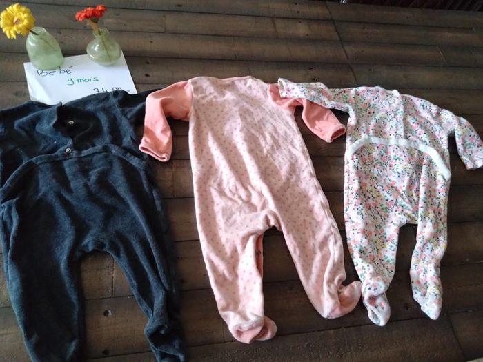 Lot de deux pyjamas fille et une offert bébé fille 9 mois - photo numéro 9