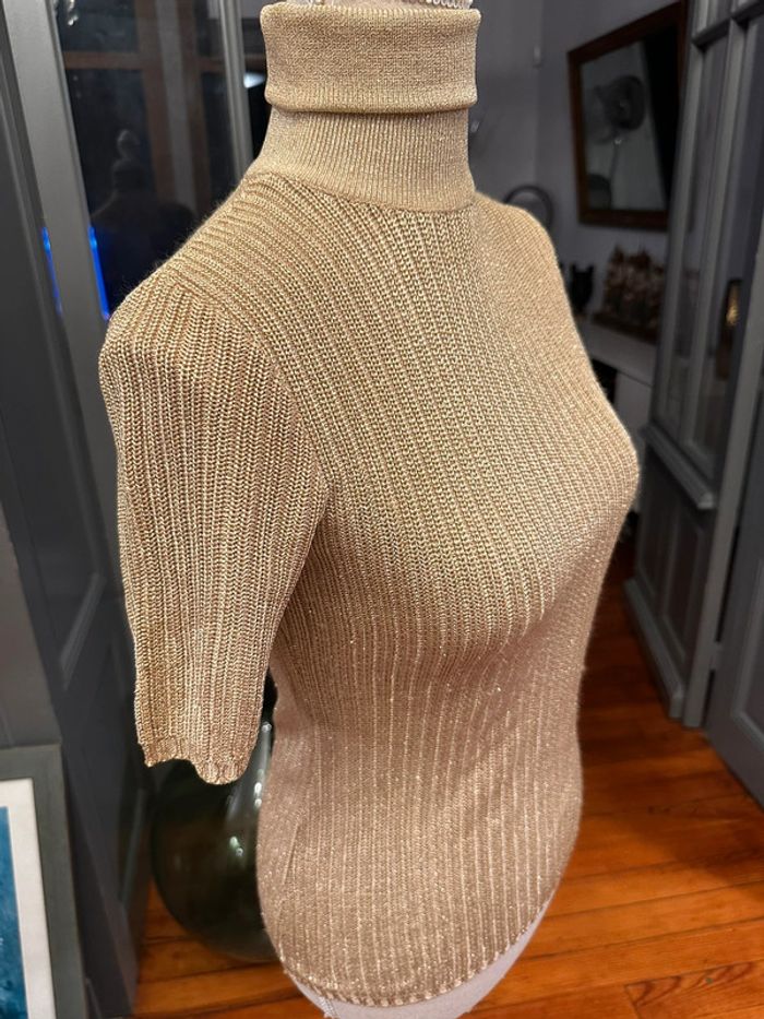 Top maille dorée - photo numéro 3