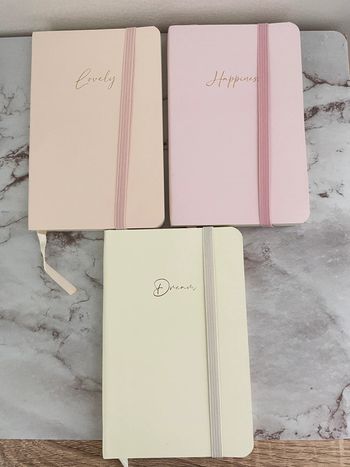 Lot de 3 carnets colorés à lignes avec inscription Neuf
