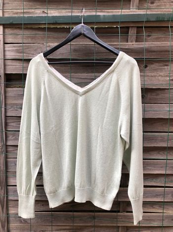 Pull col v dentelé  Zara