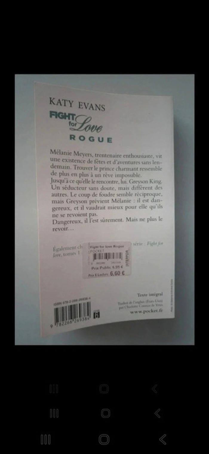 Livre 📖 fight for love Rogue - photo numéro 2