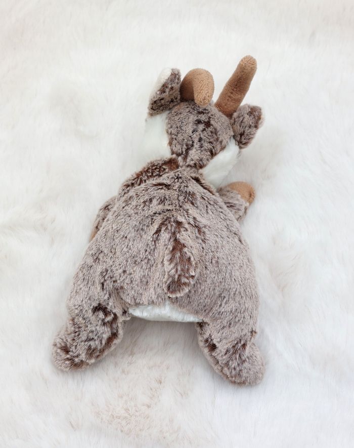 Petite Peluche doudou chamois DANI marron chiné blanc 16 cm yeux durs billes - photo numéro 3