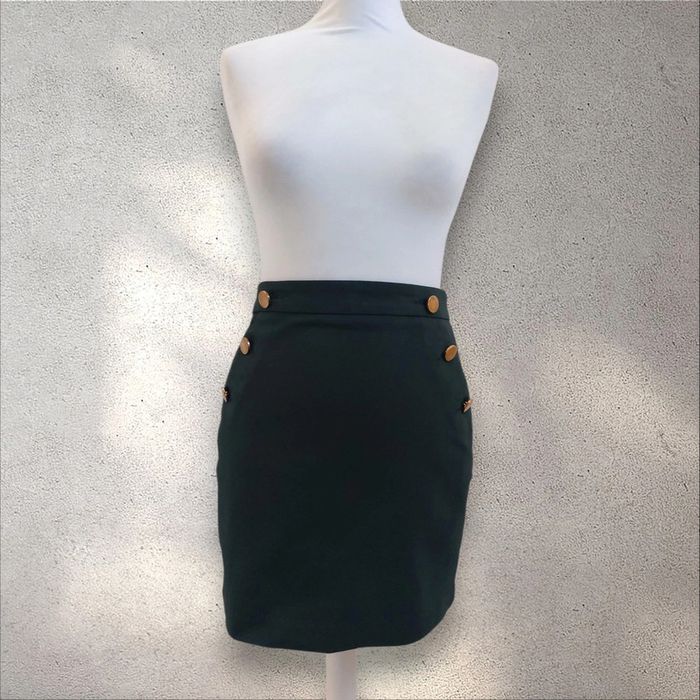 Jupe verte foncée avec boutons dorés Morgan 40