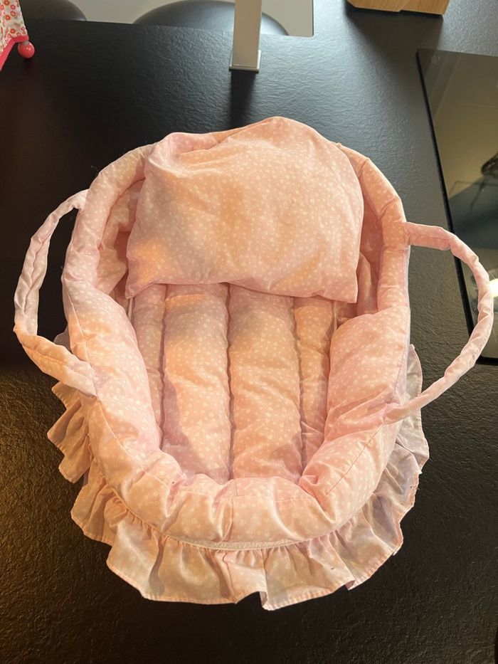 Lot poupées + couffin + lit parapluie – 2 bébés ~30 cm - photo numéro 4