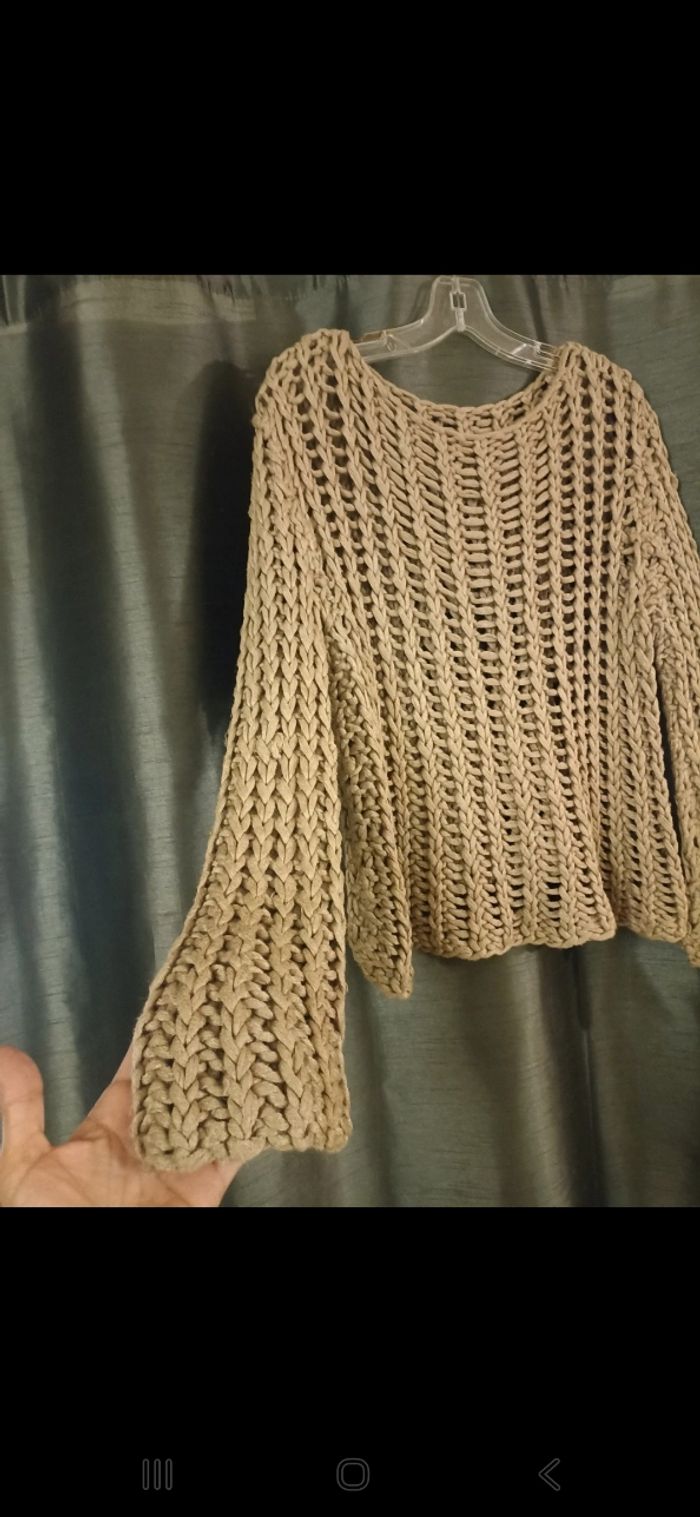 Beau pull en grosse laine ajourée - photo numéro 7