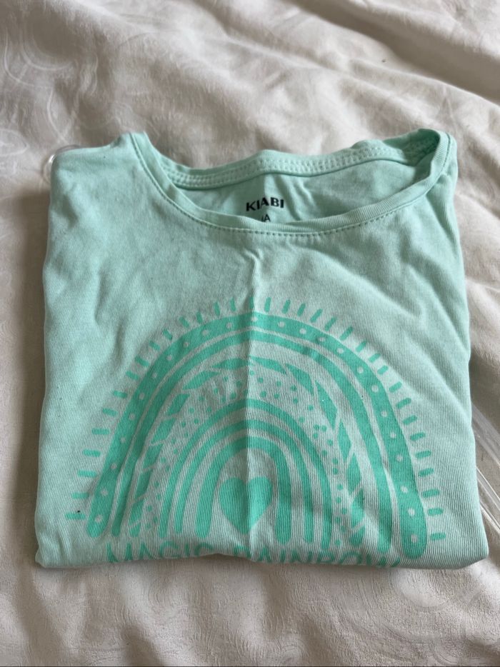 Tee-shirt Kiabi vert menthe arc-en-ciel - photo numéro 6