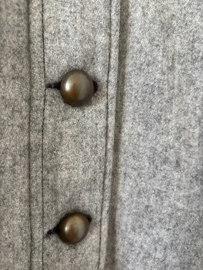 Manteau en laine gris boutonné - photo numéro 7