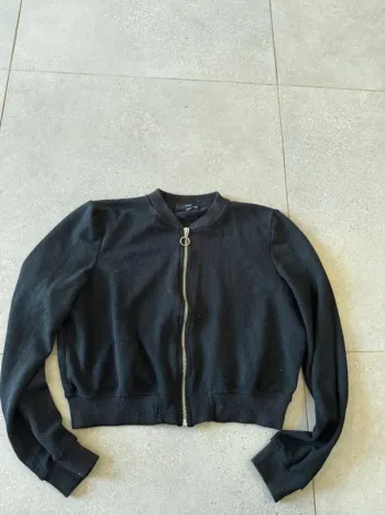 Gilet court noir transparent Tally Weijl, taille M, très bon état