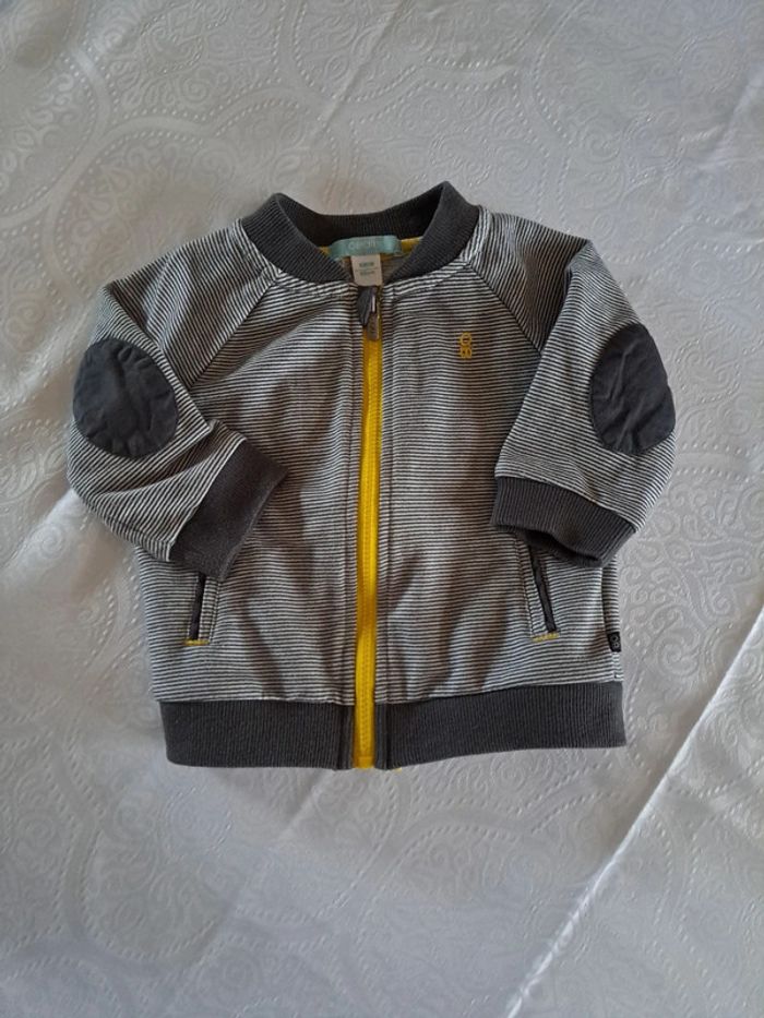 Ensemble gris et jaune pantalon sweat gilet et veste 6 mois obaïdi - photo numéro 4