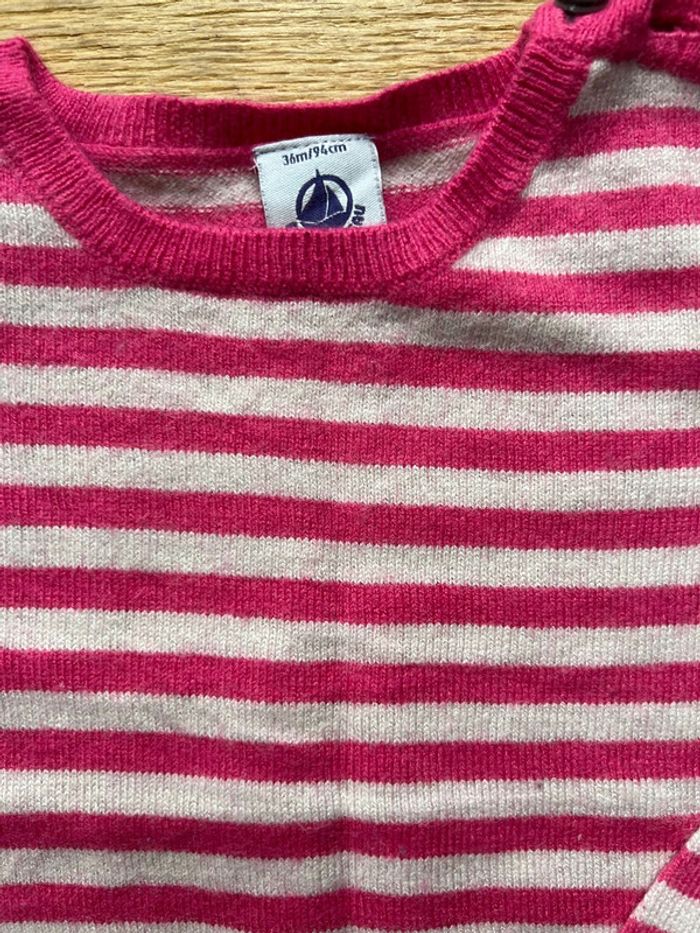 Vends ensemble body col et combinaison rayé pull petit bateau 36 mois très bon état - photo numéro 5