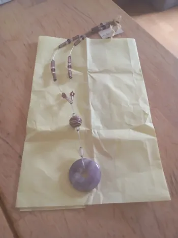 Collier améthyste metal