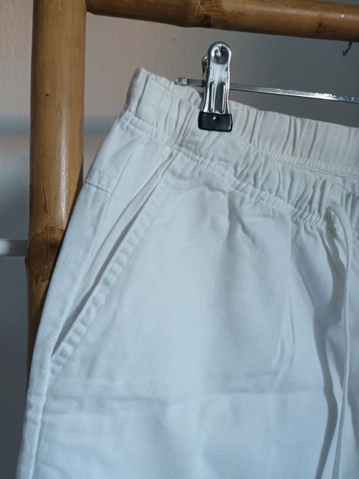 Pantalon large 100 % coton blanc taille 40 - photo numéro 3