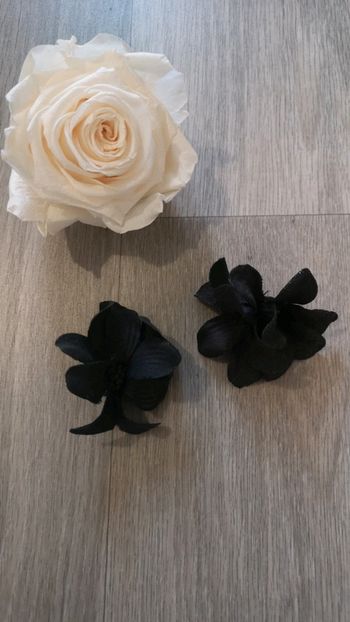 Barrettes fleurs noires