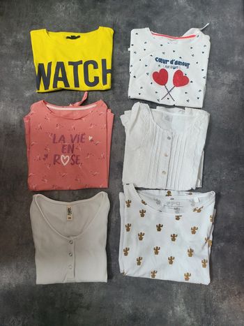 Lot 6 t-shirts/chemiser fille 12 ans très bon état