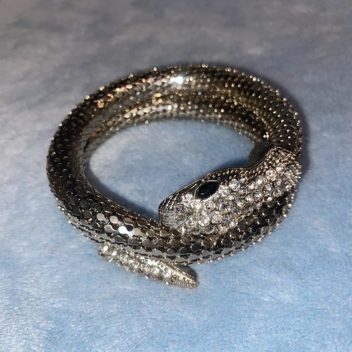 Bracelet fantaisie argenté serpent - photo numéro 2