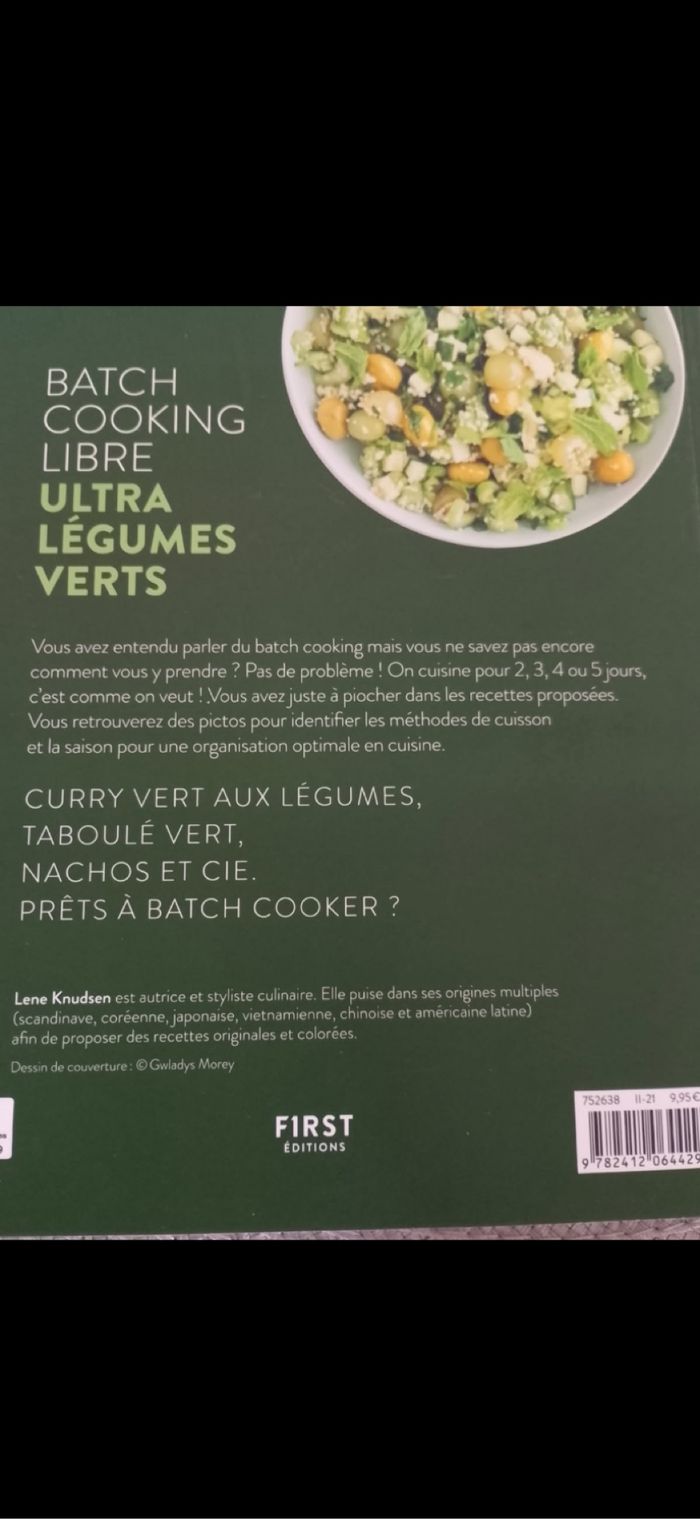 Livre neuf Batch cooking libre ultra légumes verts - photo numéro 2