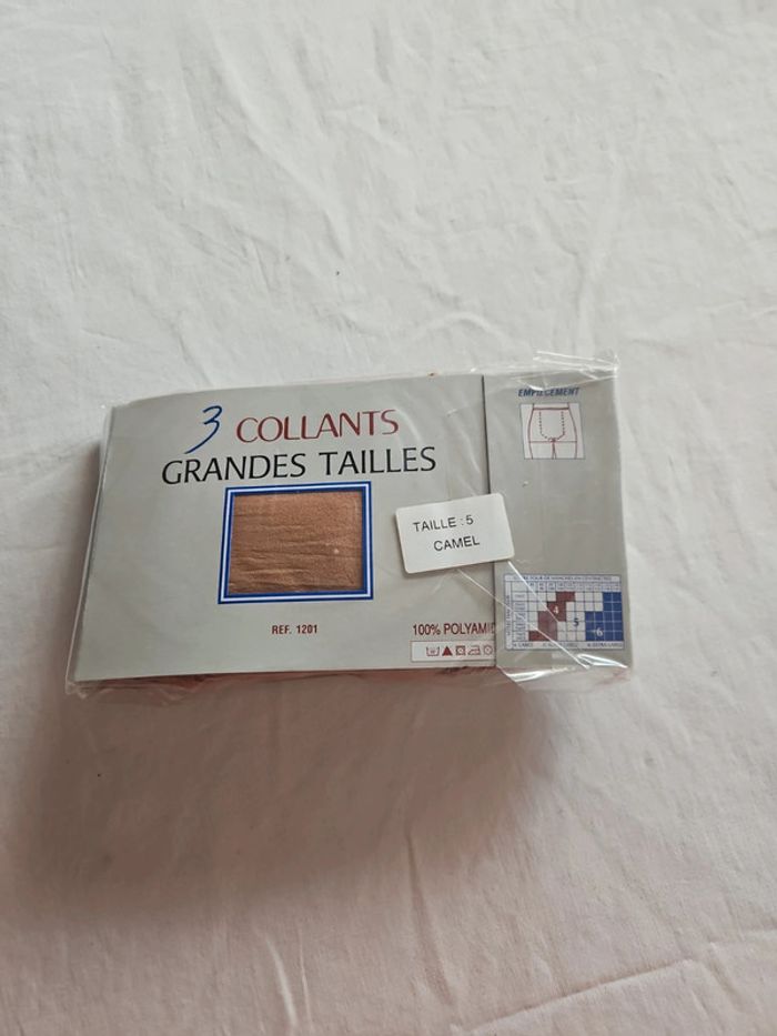 Lot de 3 collants grandes tailles camel- Neuf - photo numéro 3
