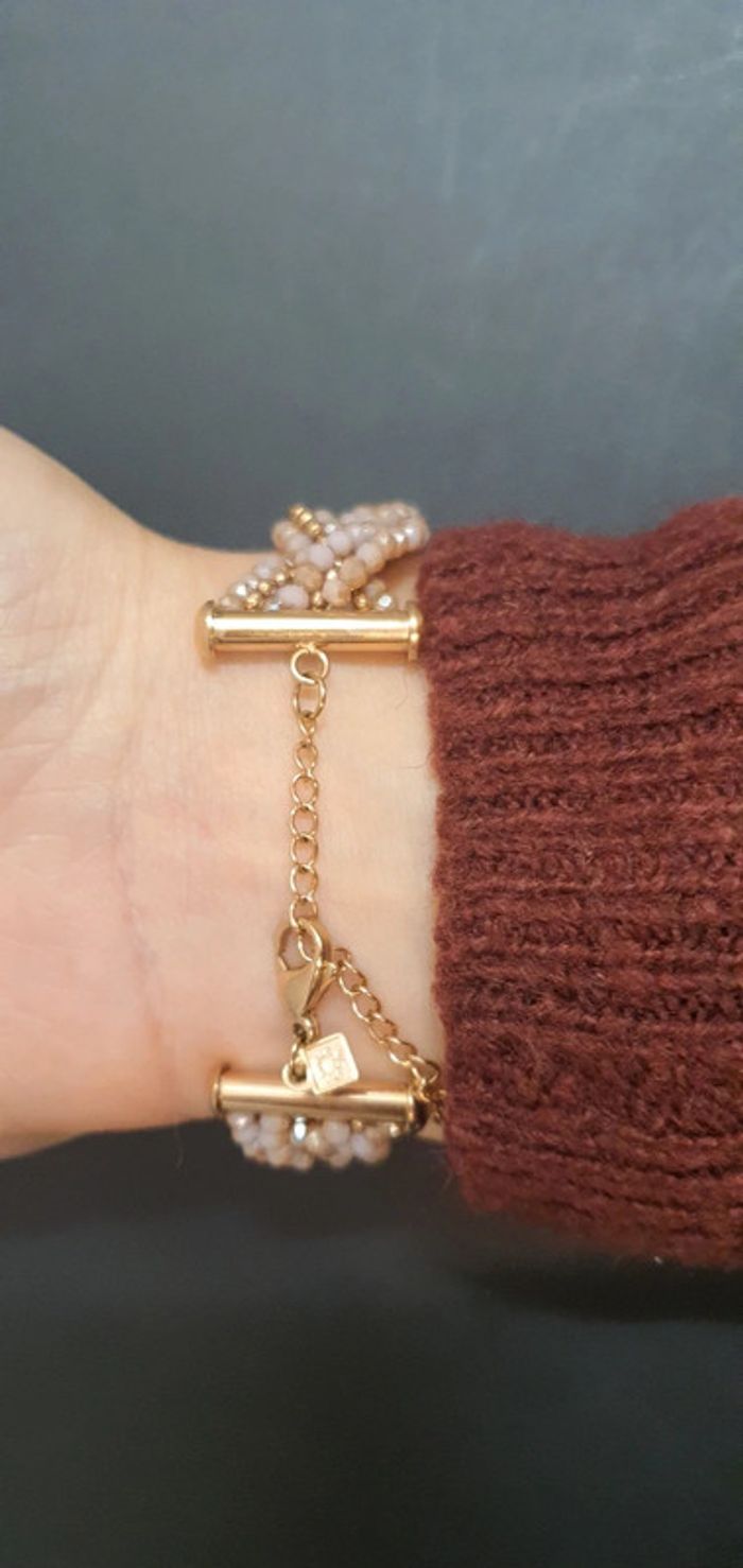 Bracelet or rose pierres - photo numéro 2