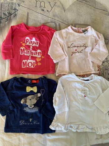 Lot tee shirts manches longues  3mois 