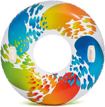 Intex - Bouée gonflable multicolore avec deux poignées diamètre 122cm - 58202EU