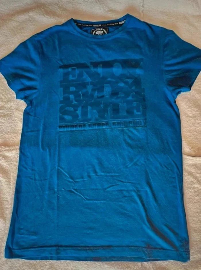 T-shirt bleu - Rivaldi - photo numéro 4