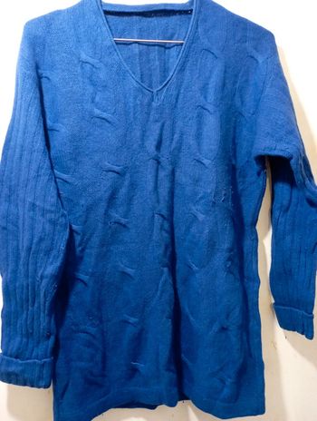 Pull femme laine bleu vif