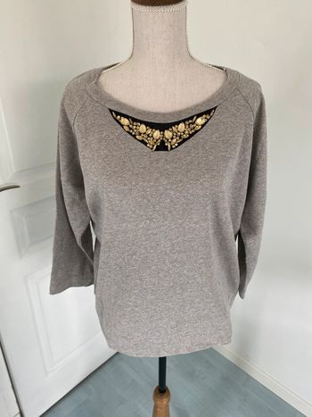 Sweat-shirt gris et doré sinequanone