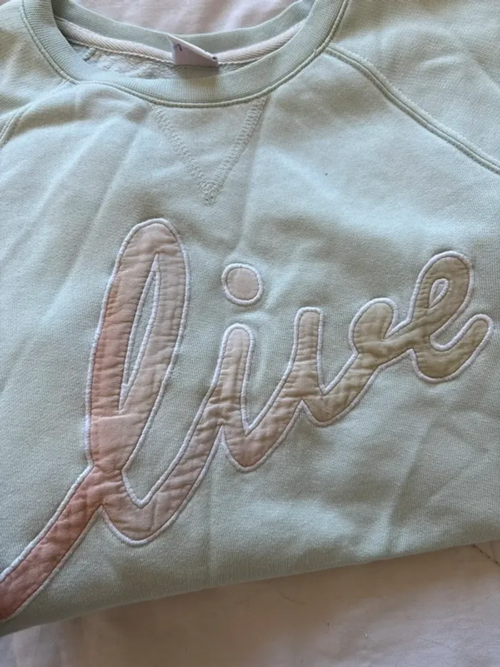 Pull sweat hoodies léger col rond Lacoste live bleu clair intérieur polaire devanlay taille S/36 - photo numéro 4