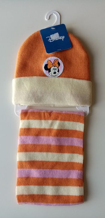 ensemble bonnet + écharpe minnie