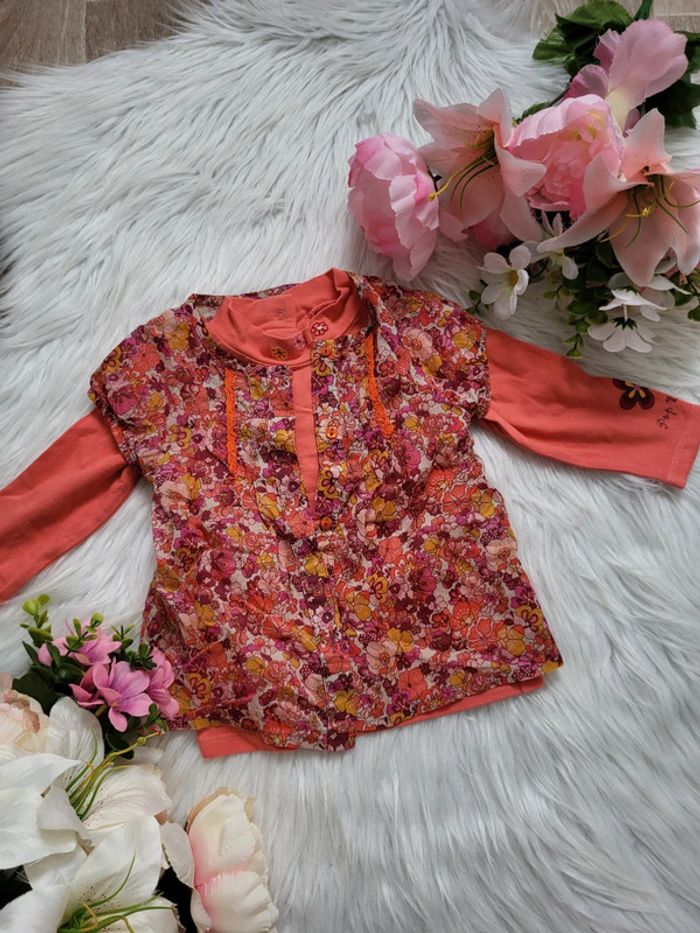 Ensemble 2 pièces sous pull +Gilet 9mois orchestra